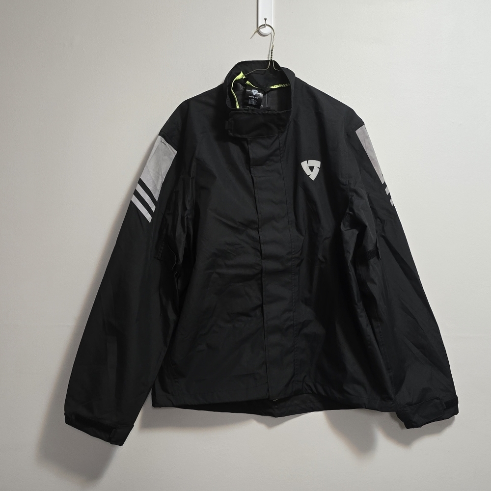 Rev'it! Black Rain Jacket with Gray Accents